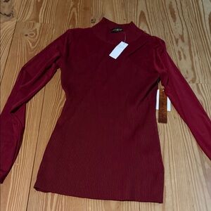 Almost Famous Deep Red Long Sleeve Top